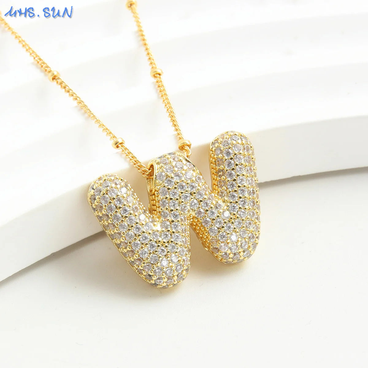 Kawaii Gold Plated Balloon Letter Necklace πβ¨ | Chunky Initial Pendant Jewelry for Trendy Women π©βπ€π