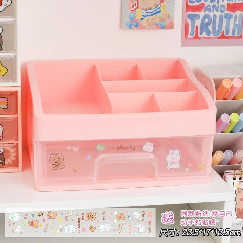 Kawaii Multi-Layer Drawer Organizer πβ¨ | Cute Desktop Storage Box for School & Office Supplies ποΈπ