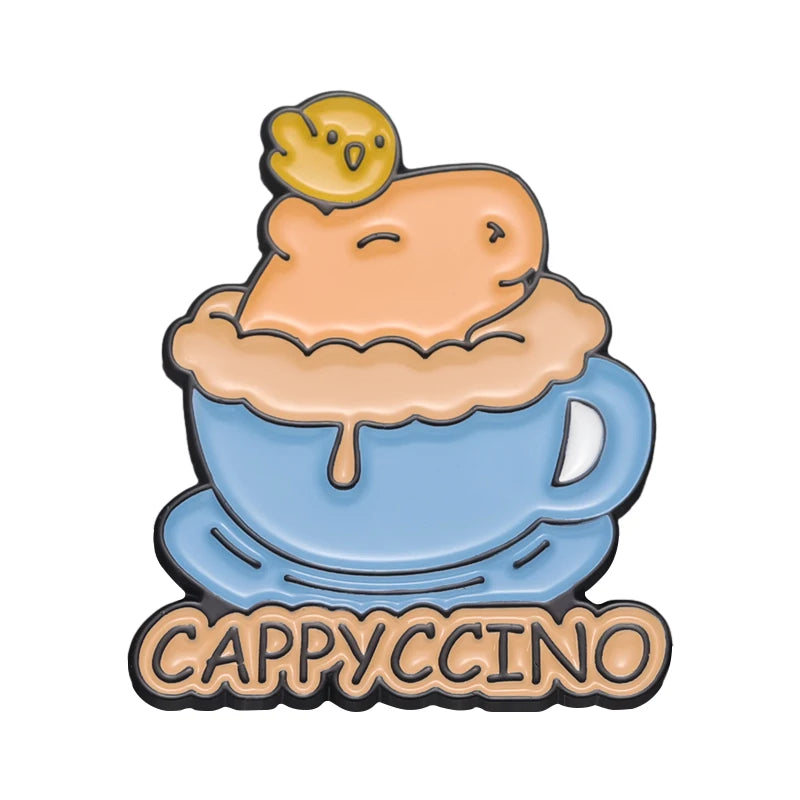 Cute Capybara Balloon Enamel Pins 🎈✨ Kawaii Animal Brooches for Kids & Friends - Trendy Jewelry Gift!