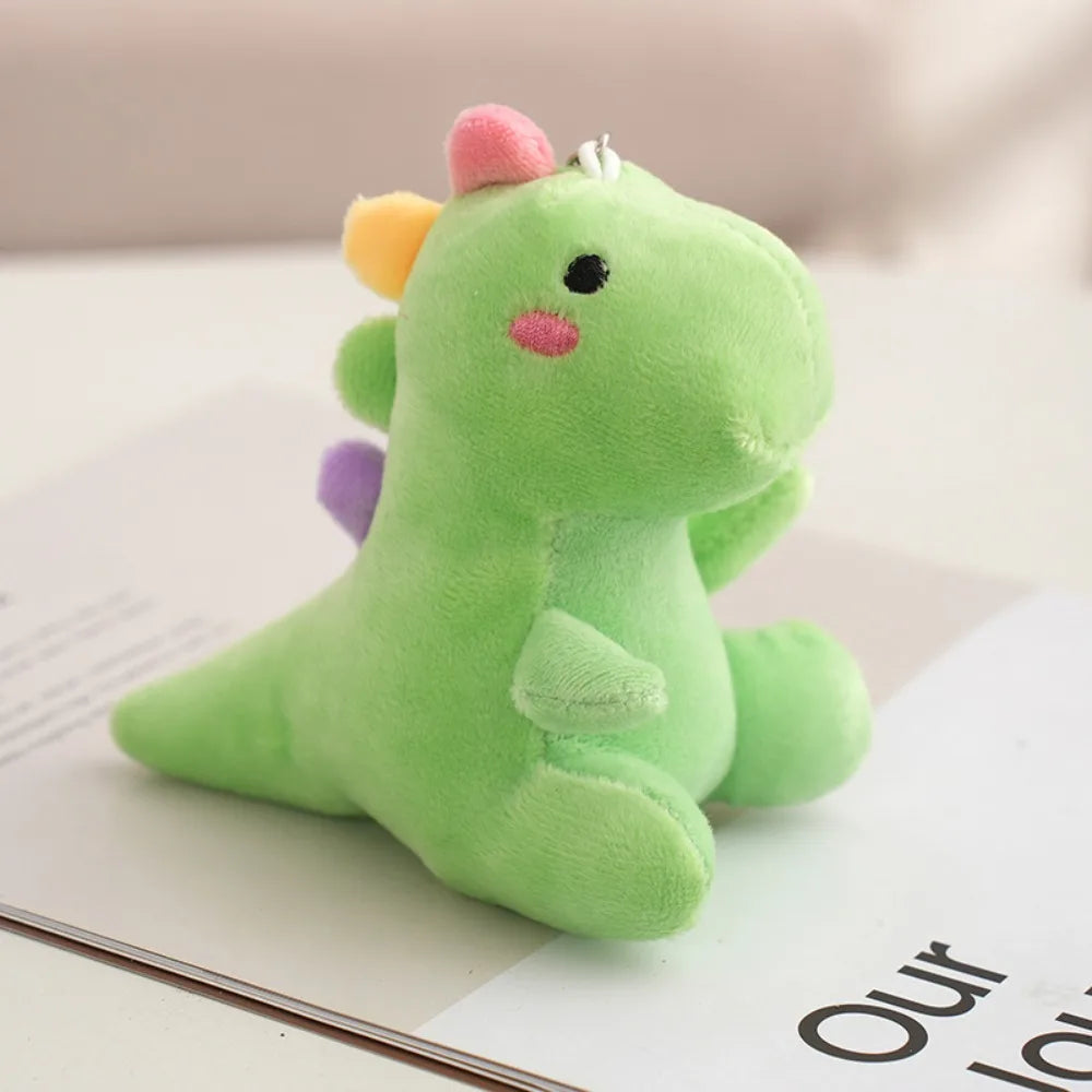 Pastel 12cm Dino Plush Keychain Pendant 🦕 Cute Portable Stuffed Doll Backpack 🎒