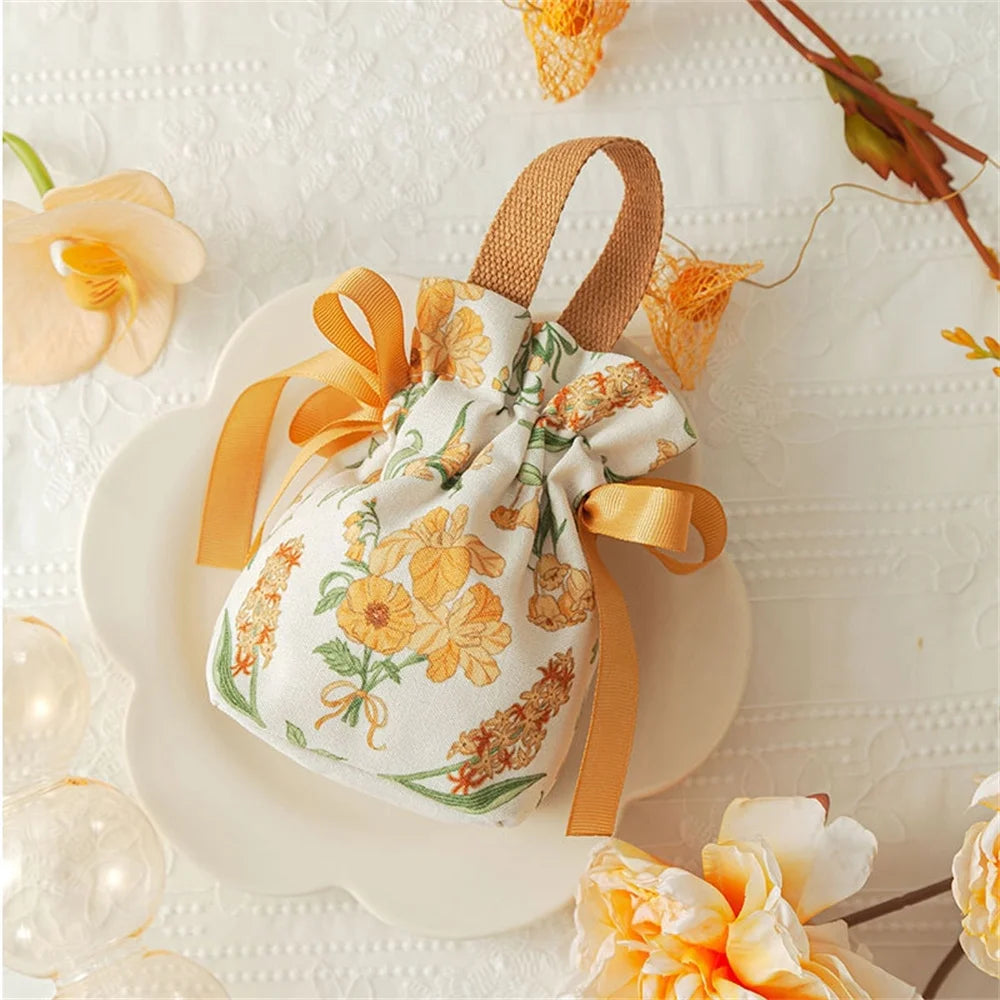 Charming Floral Treat Bags πΈπ¬ - Adorable Drawstring Pouches for Sweet Surprises! πβ¨