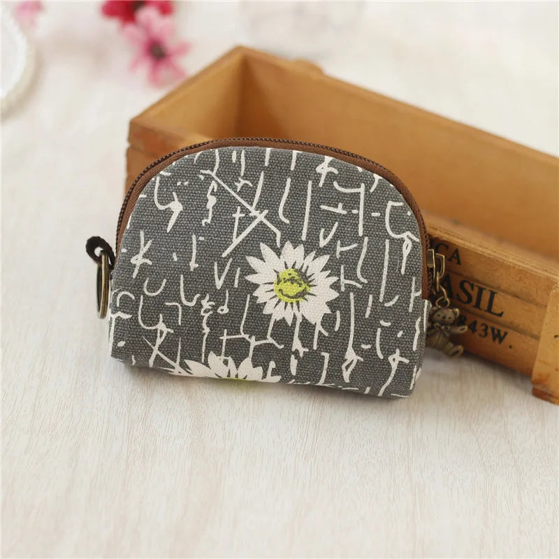 Kawaii Canvas Cartoon Keychain Wallet πβ¨ | Adorable Mini Card & Coin Purse for Kids & Ladies ππ