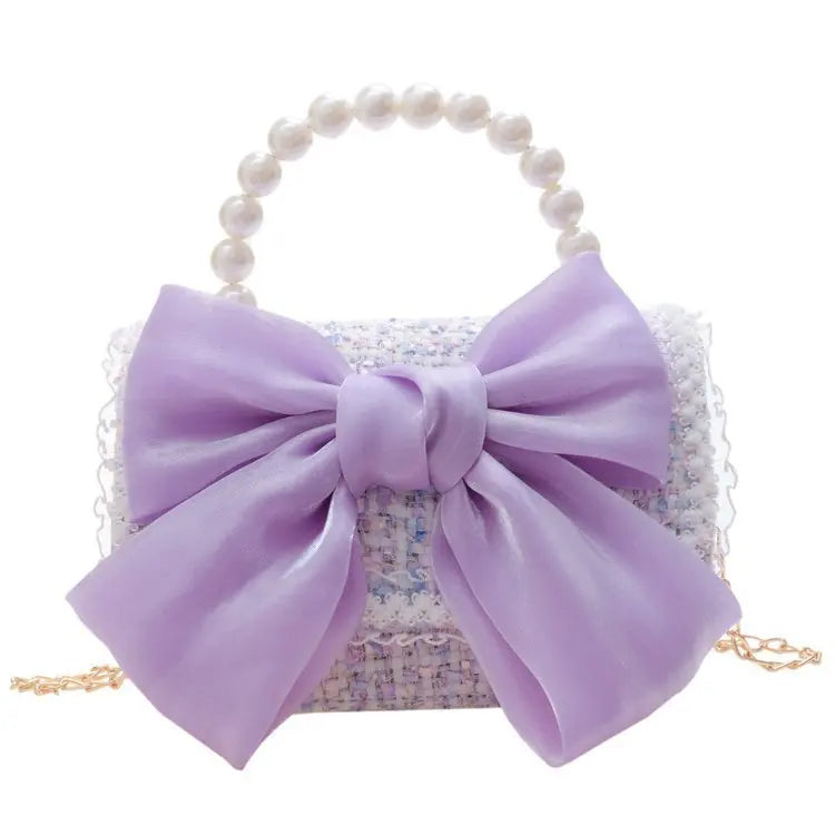 Kawaii Princess Pearl Handbag πβ¨ - Adorable Bow Shoulder Messenger Bag for Kids & Parents! πΈπ§