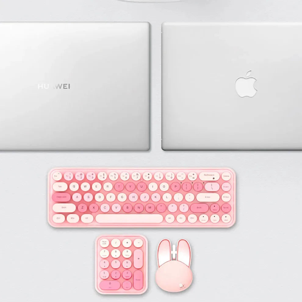 Cute & Colorful 3-in-1 Wireless Keyboard & Mouse Set πβ¨ | Retro Kawaii Design for Desktop & Laptop ππ₯οΈ