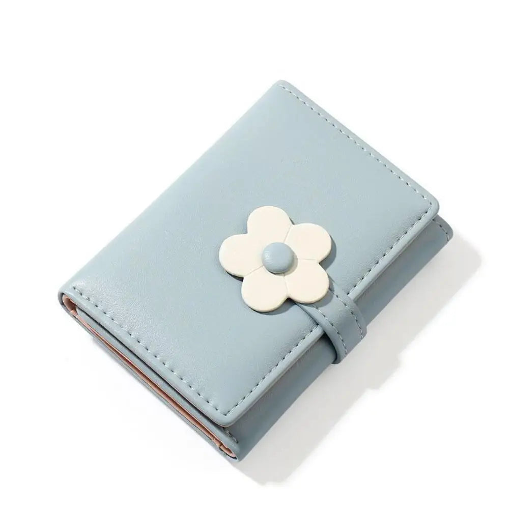 Charming Floral Tri-Fold Wallet for Girls πΌπ - Cute PU Leather Cash and Coin Purse with ID Window and Card Slots!