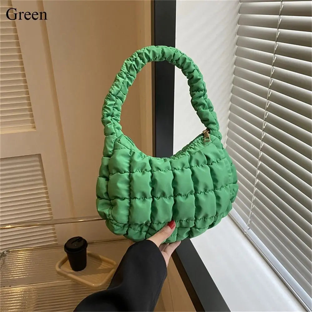 Kawaii Quilted Plaid Shoulder Bag πβ¨ | Lightweight & Cute Underarm Tote for Girls ππ