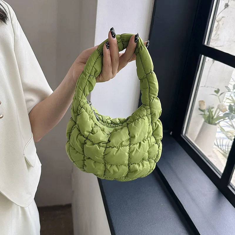 Kawaii Cloudy Pleated Mini Tote Bag π₯οΈβ¨ | Quilted Dumpling Handbag for Stylish Women ππ