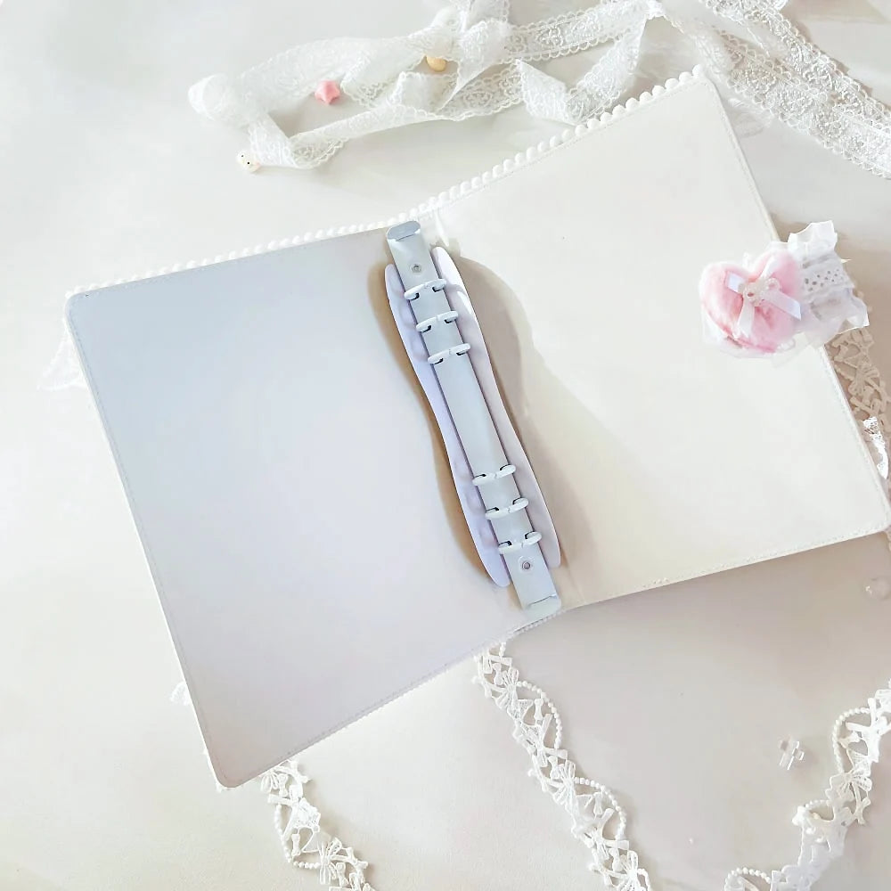 A5 Lace Ribbon Ballet Style Photo Card Binder 6 Ring Album For Kpop Cards 💖🎀📚