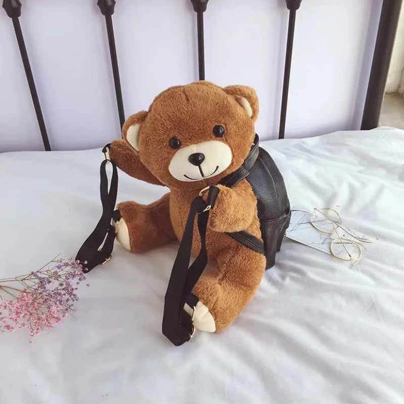 Kawaii Bear Backpack π»β¨ | Adorable Plush Motorcycle Design for Girls | Soft Stuffed Animal Bag 30/45cm ππ