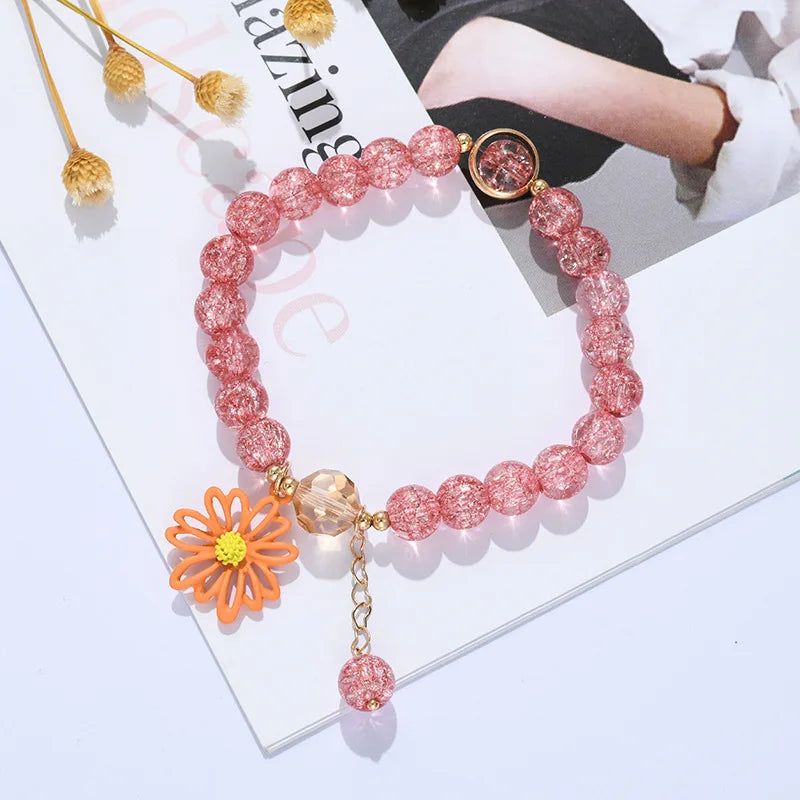 Kawaii Shell Flower Crystal Charm Bracelet πΈβ¨