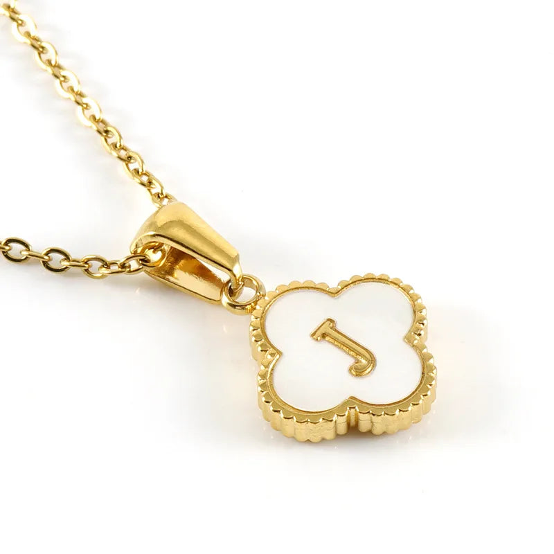Charming Kawaii Stainless Steel Initial Necklace for Her 🌸✨ | Cute White Chain Jewelry - Perfect Valentine’s Day Gift! 💖