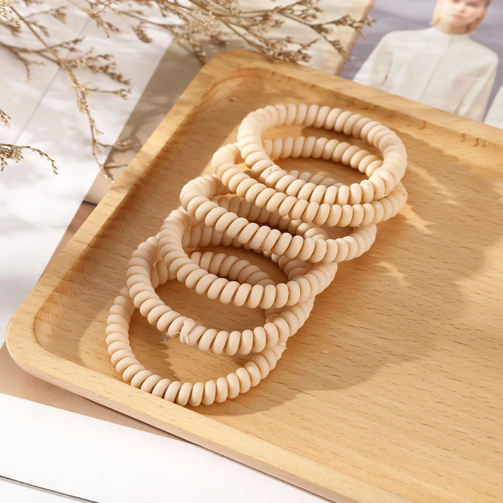 πβ¨ Adorable Spiral Hair Coils - 6pc Colorful Jelly Hair Ties for Trendy Tails! πΈπ