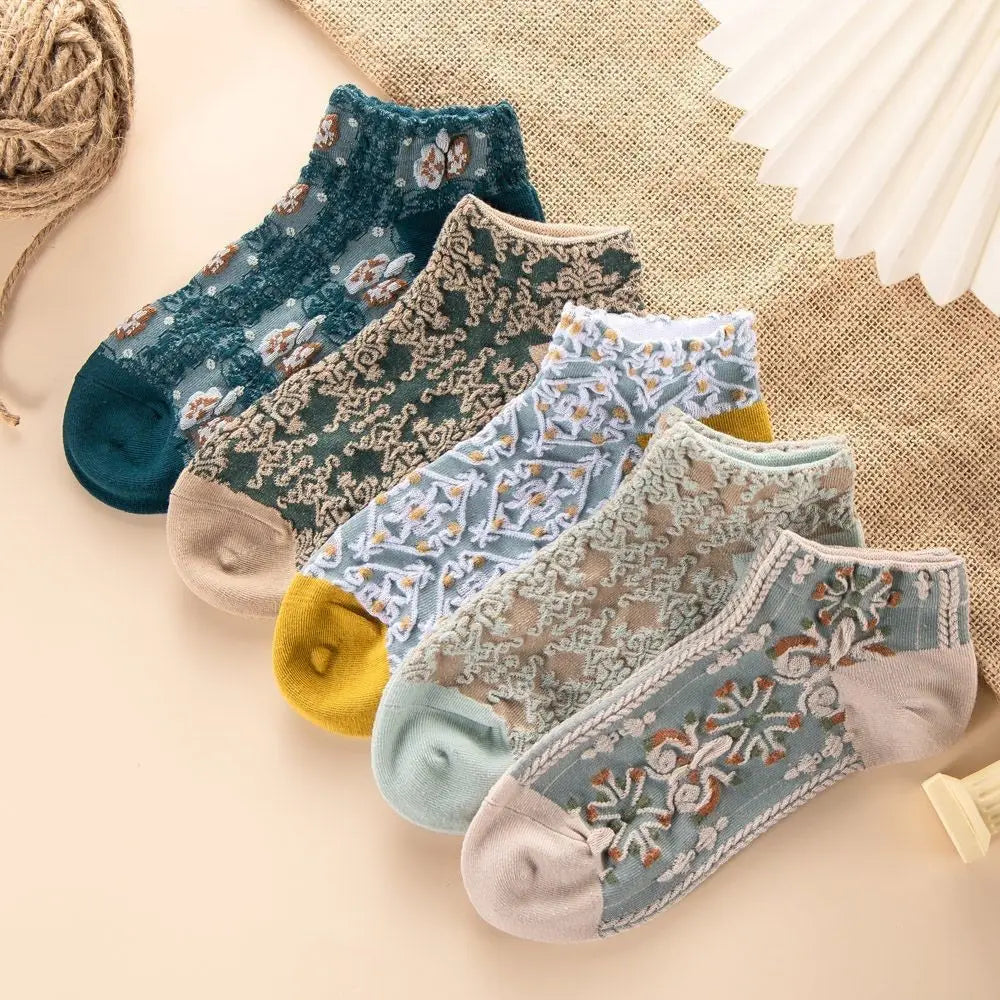 Ruffled White Socks Set πΈπ£ - 5 Pairs of Sweet Cotton Cuties for Spring & Summer! π - Pixie Quill