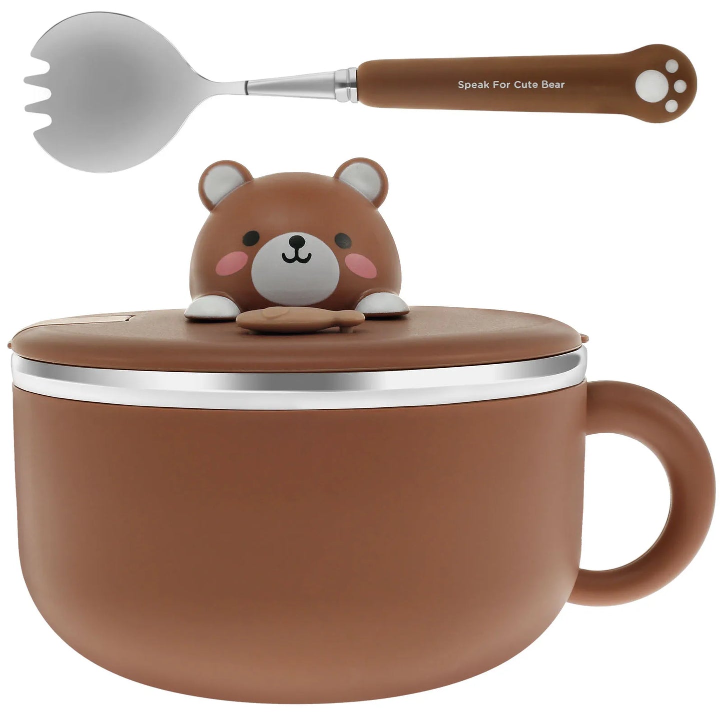 Kawaii 1200ml Stainless Steel Ramen Bowl πβ¨ with Cute Lid & Steam Vent - Perfect for Noodles, Soup, & Lunch On-the-Go! ππ₯’