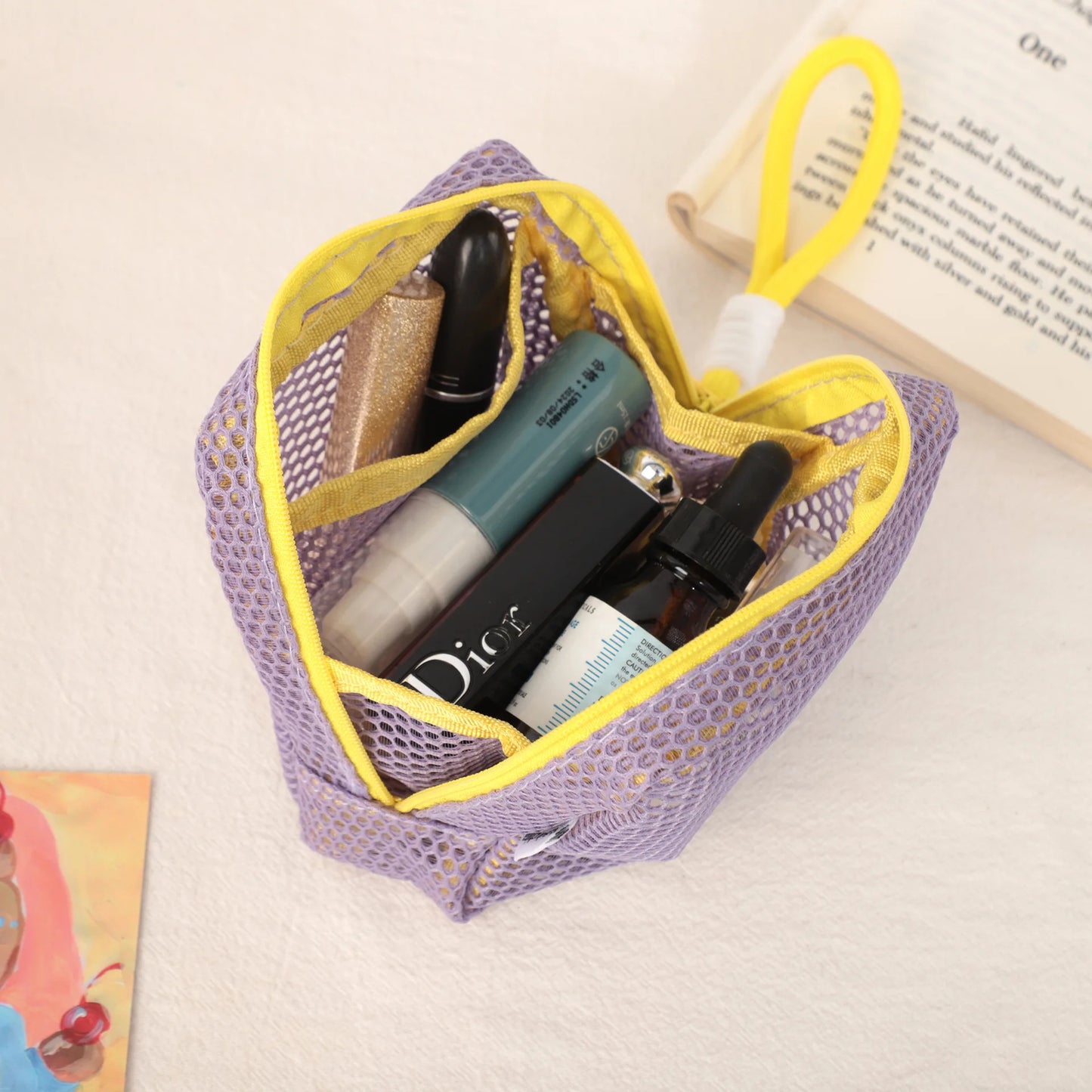 Kawaii Mini Mesh Storage Pouch πβ¨ Cute Zipper Coin Purse & Wash Bag π Perfect for Stationery & Cosmetics! πΎπ