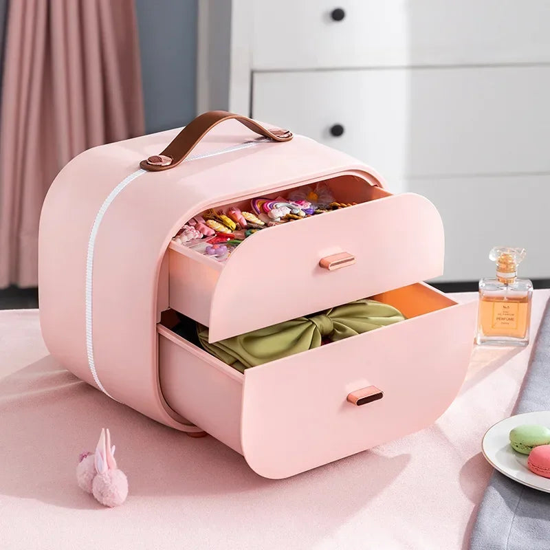 Kawaii Jewelry Organizer Box πΈβ¨ - Adorable Travel Case for Rings, Earrings & Necklaces π - Cute Plastic Storage Solution!