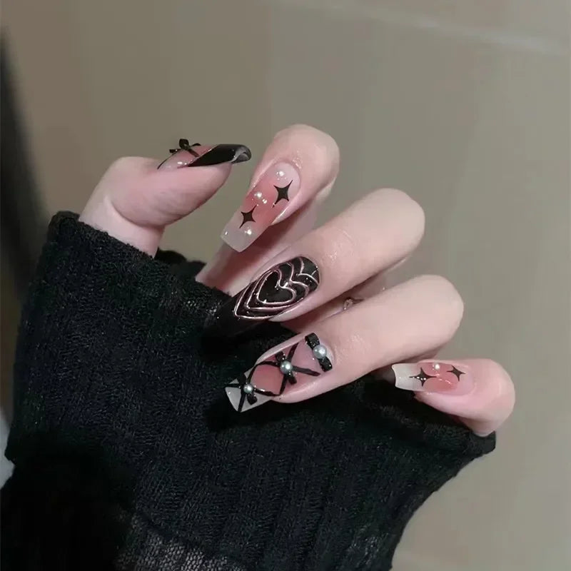 Kawaii Butterfly Dreams πΈβ¨ 24pcs Press-On Fake Nails Set with Glue - Adorable Acrylic Tips for Stylish Girls ππ¦