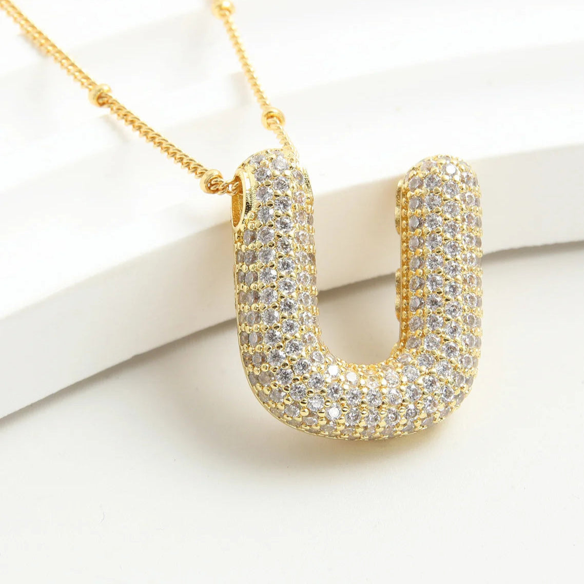 Kawaii Gold Plated Balloon Letter Necklace πβ¨ | Chunky Initial Pendant Jewelry for Trendy Women π©βπ€π