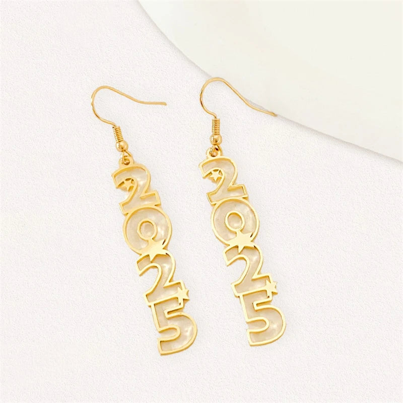 Kawaii 2025 Heart & Star Earrings β¨π Trendy Digital Symbols for New Year Celebrations! ππ