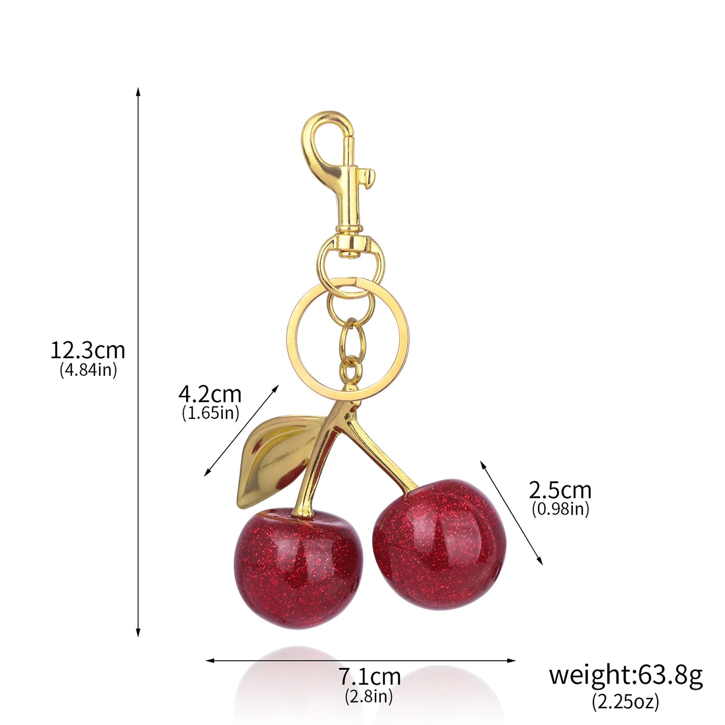 Cute Cherry Charm Keychain πβ¨ - Kawaii Summer Fruit Pendant for Trendy Bag Accessories ππ