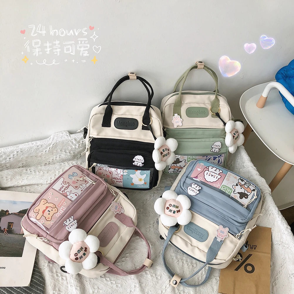 Kawaii Chic Nylon Backpack πβ¨ | Playful School Bag for Stylish Students! ππ