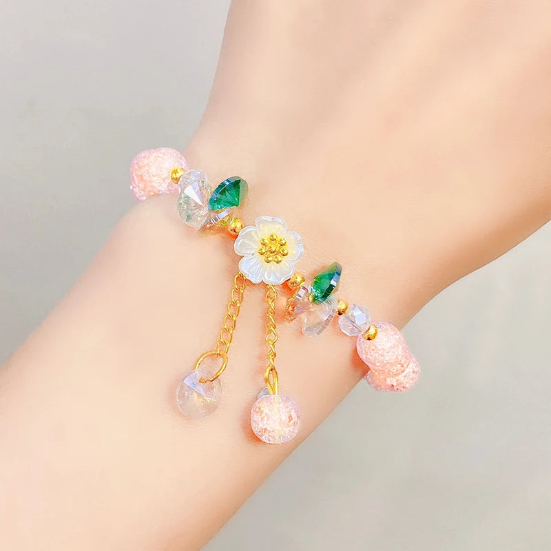 Kawaii Shell Flower Crystal Charm Bracelet πΈβ¨