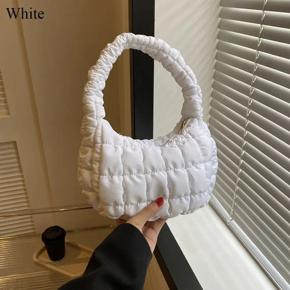 Kawaii Quilted Plaid Shoulder Bag πβ¨ | Lightweight & Cute Underarm Tote for Girls ππ