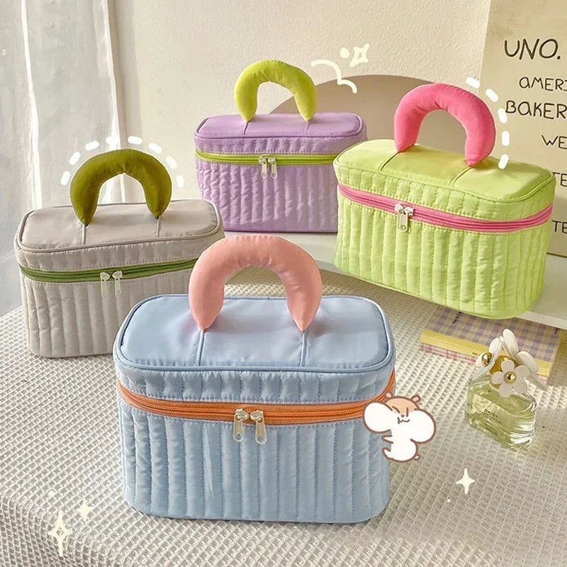 Kawaii Triangle Makeup Pouch π Cute Travel Cosmetic Bag π Zipper Organizer for Toiletries & Beauty Essentials π