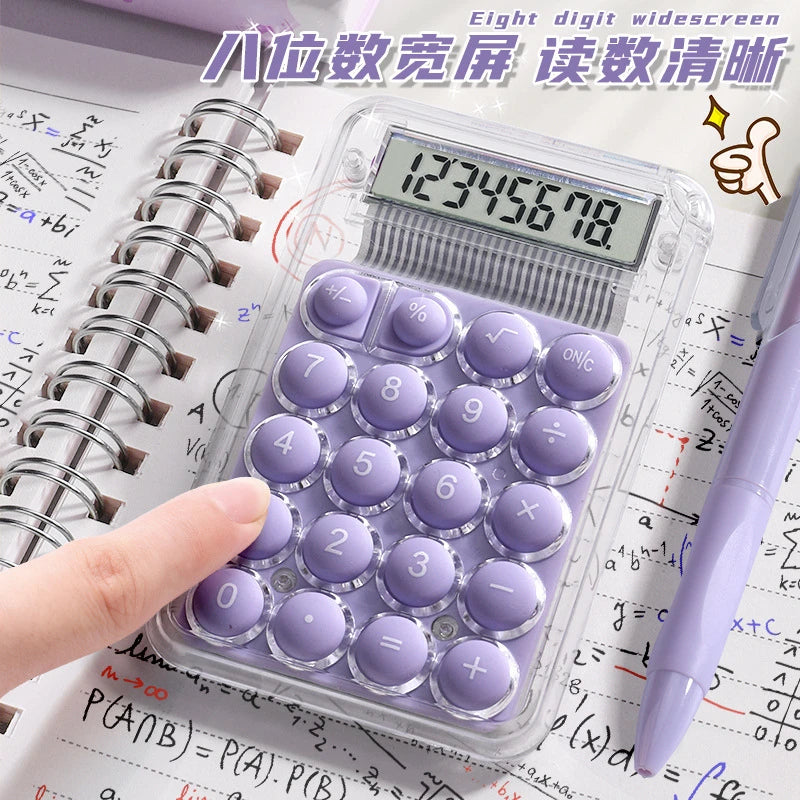 Kawaii Candy Color Mini Calculator π¬β¨ | Portable 8-Digit LCD for Fun Calculations! π