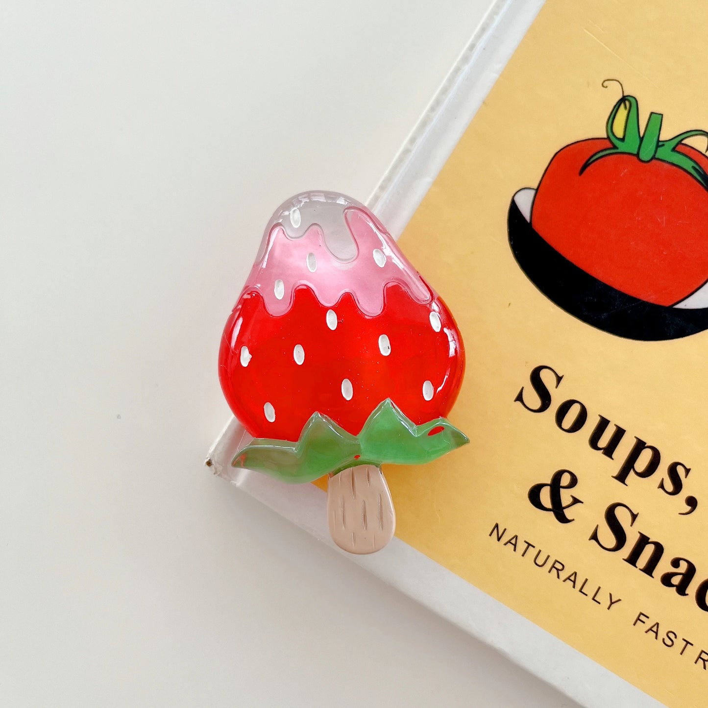 🍓 Adorable Strawberry Glass Lollipop Phone Grip & Stand 🌟 Universal Fit for All Phones 📱✨ - Pixie Quill