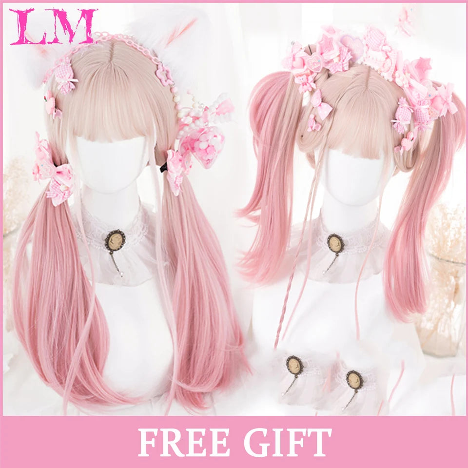 Kawaii Ombre Pink Wavy Wig πβ¨ | Heat Resistant Hair for Cosplay & Daily Fun! ππΈ