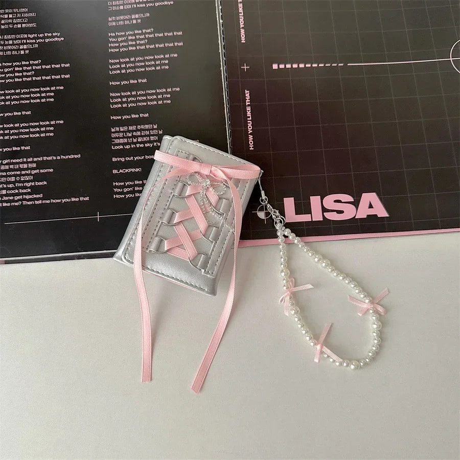 Kawaii Bow Mini Wallet for Women πβ¨ | Cute PU Leather Coin Purse in Y2K Style π | Adorable Casual Accessory π