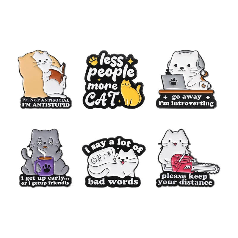 Kawaii Animal Brooch Set πΎβ¨ Adorable Enamel Pins - Cute Cat & Capybara Metal Accessories for Fashion & Gifts! ππ