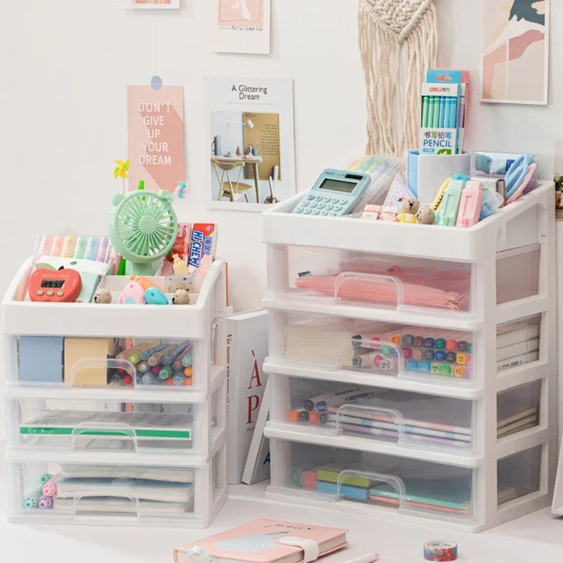 Kawaii Multi-Layer Drawer Organizer πβ¨ | Cute Desktop Storage Box for School & Office Supplies ποΈπ