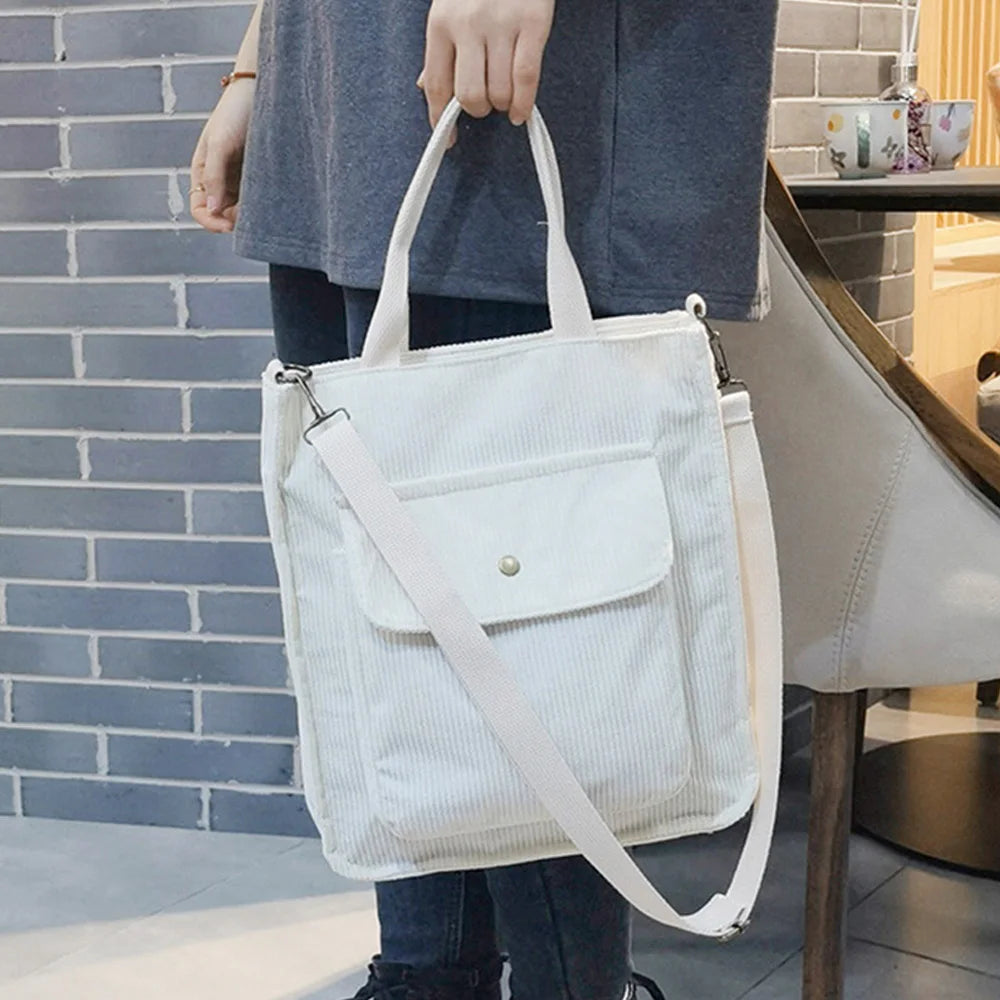 Charming Corduroy Cutie πβ¨ Large Tote for Stylish Adventures! ππΌ - Pixie Quill