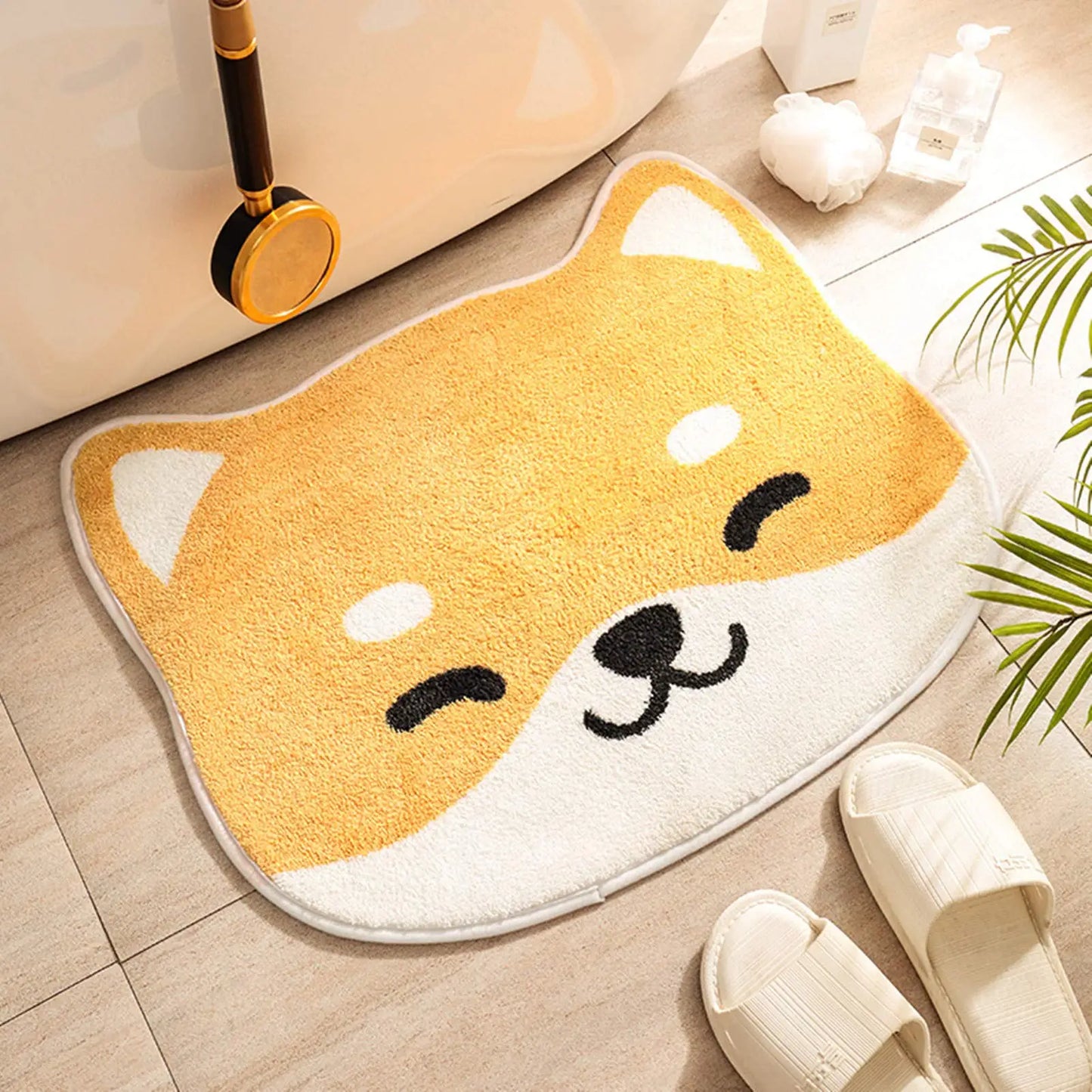 Kawaii Akita Dog Bath Mat πΈπΎ β Soft, Anti-Skid & Absorbent Microfiber Floor Mat!