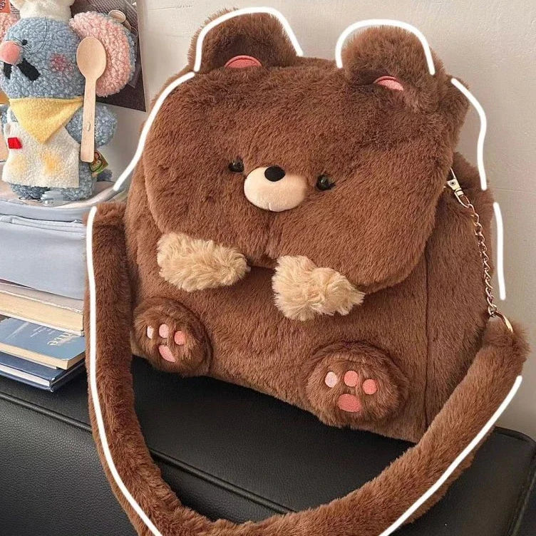 Bear-y Cute Plush Backpack ππ - Perfectly Playful School Companion! π»β¨