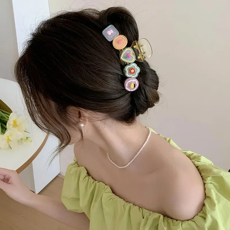 β¨ Sweet & Colorful Hair Claw Clips for Trendy Girls ππ