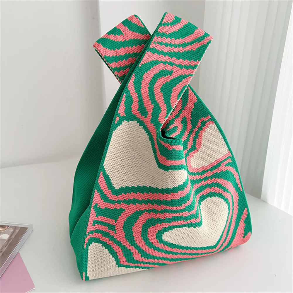 Kawaii Heart Knitted Tote Bag ππ | Stylish Womenβs Crossbody & Beach Handbag ποΈβ¨