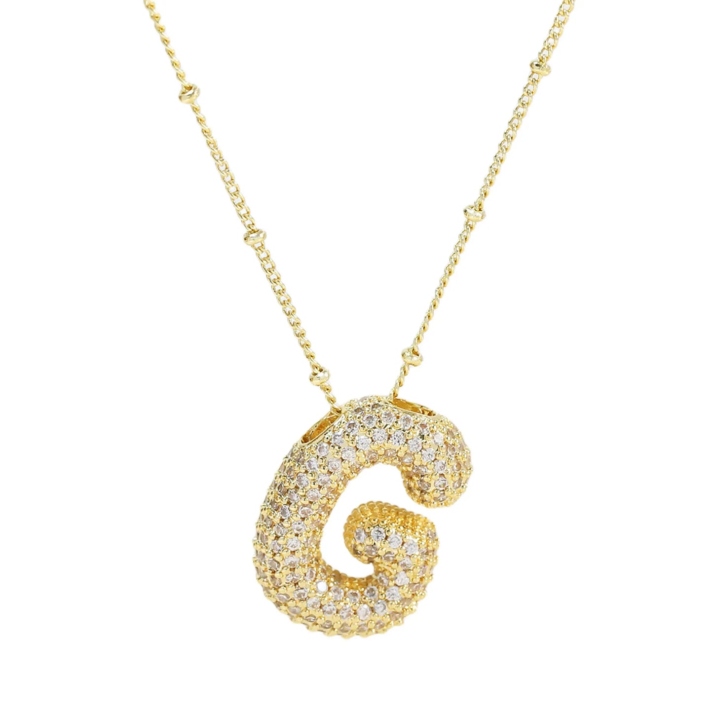 Kawaii CZ Zircon Balloon Initial Necklaces πβ¨ A-Z Alphabet Bubble Letter Pendants for Trendy Women π Fashion Jewelry