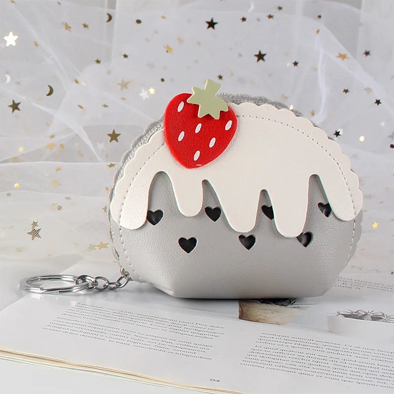 π Sweet Strawberry Zipper Purse πβ¨ Cute Mini Wallet & Keychain Organizer for Fun Adventures! π - Pixie Quill