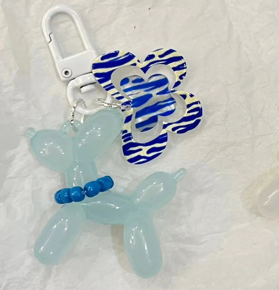Kawaii Balloon Dog Keychain Models for Girls Sweet Ins Style Balloon Dog Phone Chain Key Buckle Accessories Bag Pendant Toys New