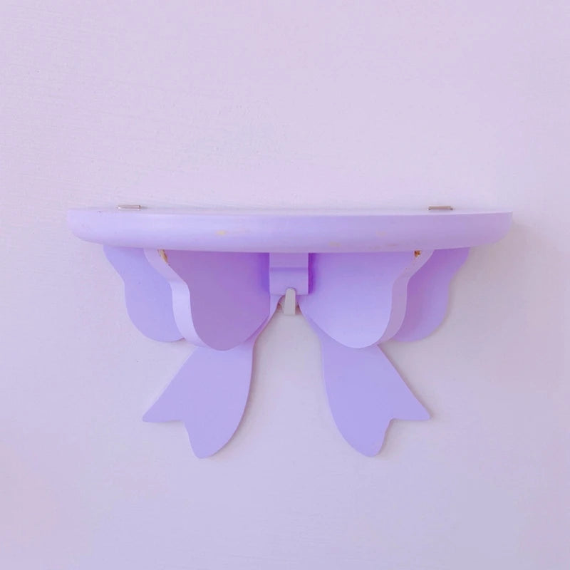Kawaii Pink Bow Knot Wall Shelf πβ¨ | Cute Decorative Storage Rack for Girls' Rooms πΈβ¨