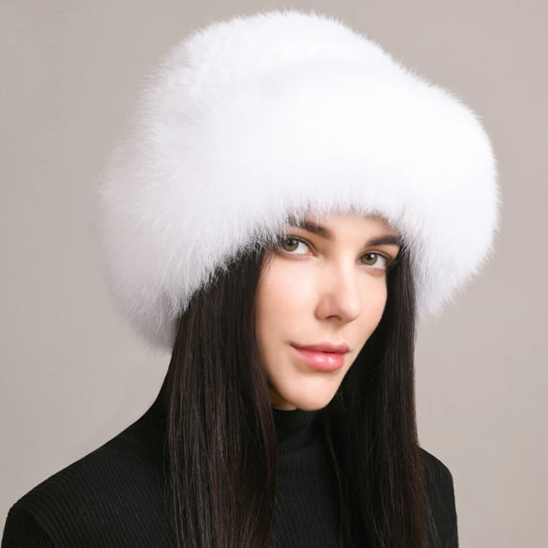 Kawaii Handmade Knitted Mink & Fox Fur Beanie πβ¨ | Luxury Winter Hat for Stylish Women π§£βοΈ