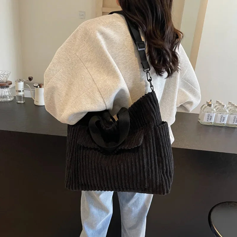 π Cozy Chic Corduroy Tote Bag πβ¨ - Your Go-To Fashion Companion for Autumn & Winter! π - Pixie Quill