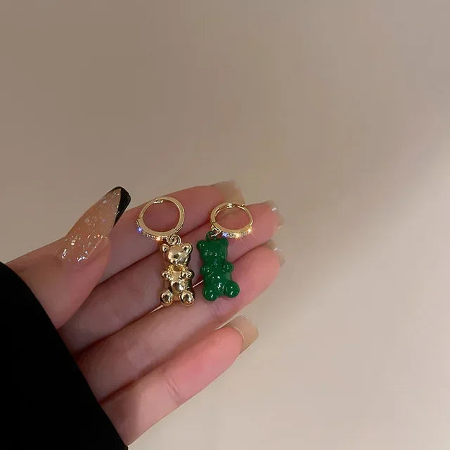 π Sweet Rainbow Bear Dangle Earrings π¬β¨ Cute Acrylic Drop Jewelry for Trendy Girls! π»π