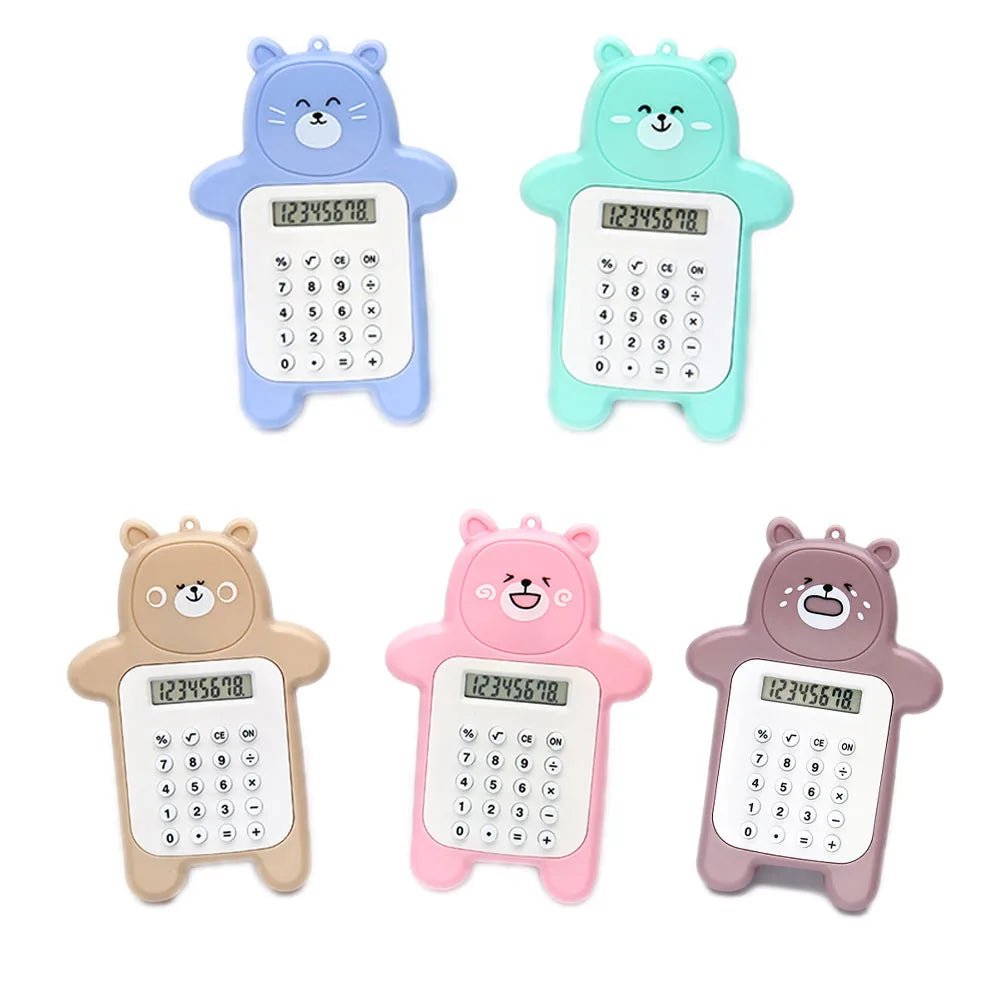 Adorable Pocket-Sized Kawaii Calculator - Cute Cartoon Design with 8-Digit Display ππ