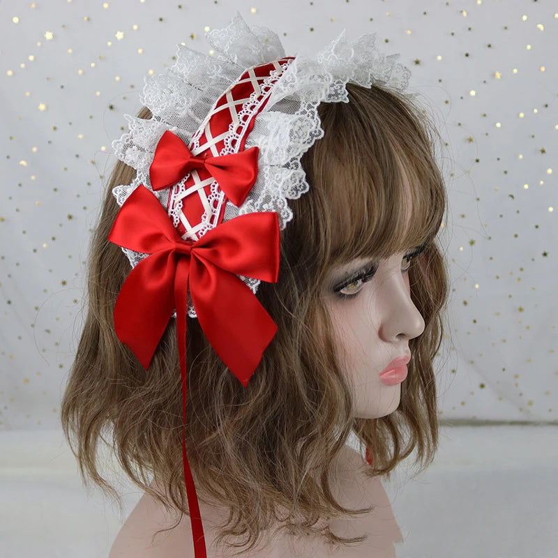 Kawaii Lace Flower Hair Hoop πΈβ¨ Plush Anime Maid Headband with Bell & Tassels for Cute Cosplay Girls ππ