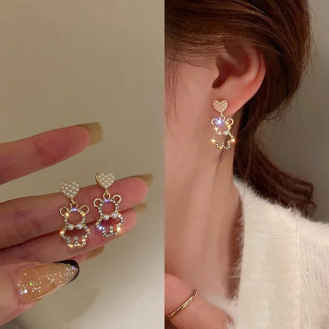 π Sweet Rainbow Bear Dangle Earrings π¬β¨ Cute Acrylic Drop Jewelry for Trendy Girls! π»π