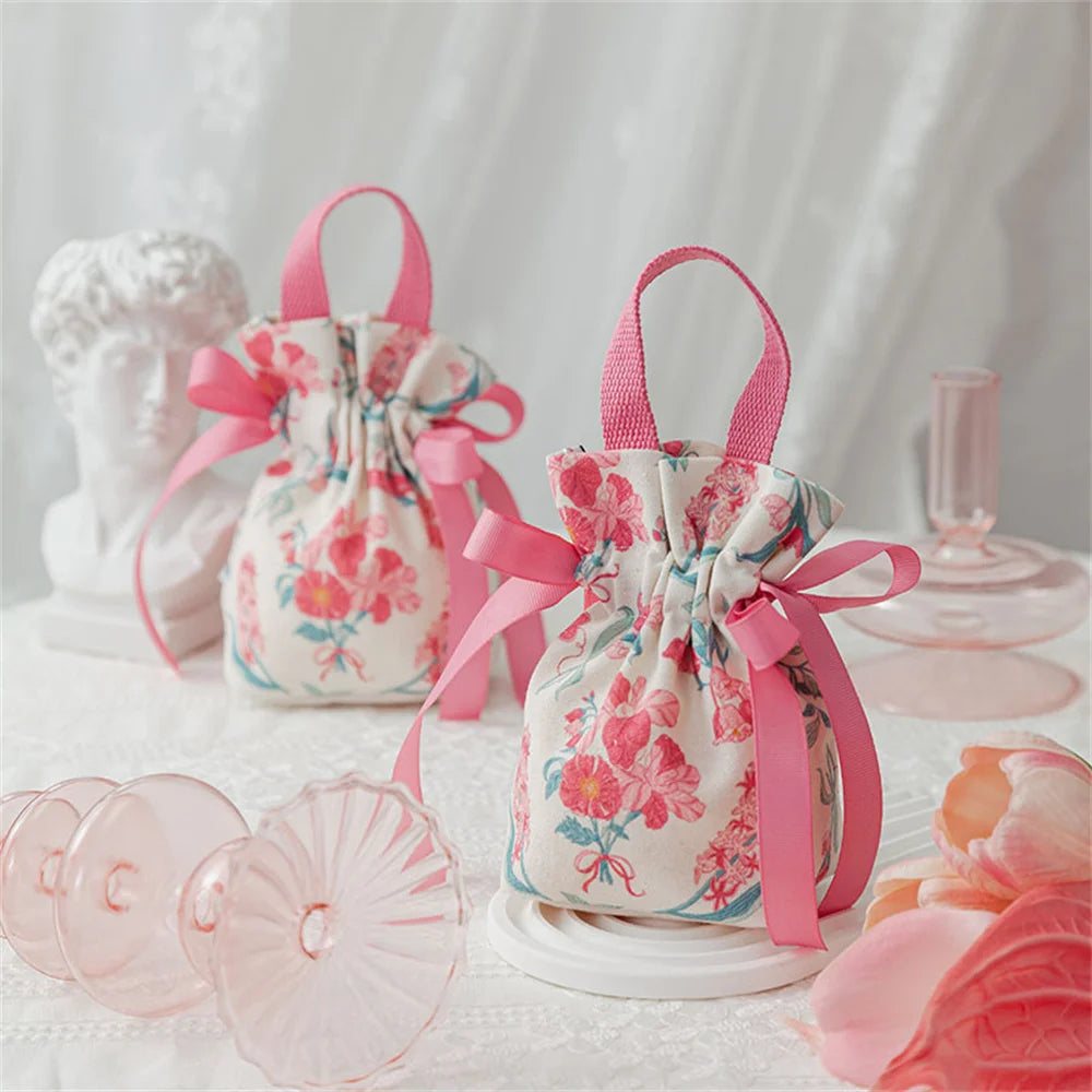 Charming Floral Treat Bags πΈπ¬ - Adorable Drawstring Pouches for Sweet Surprises! πβ¨